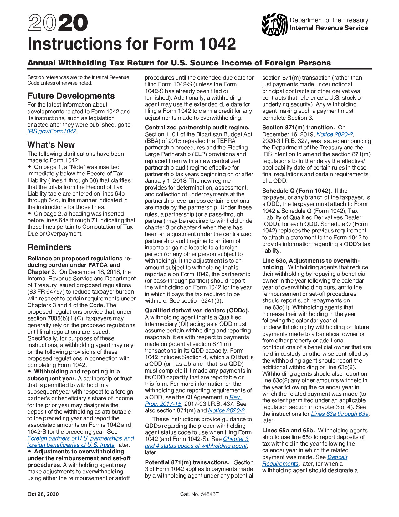 Instructions Form 1042