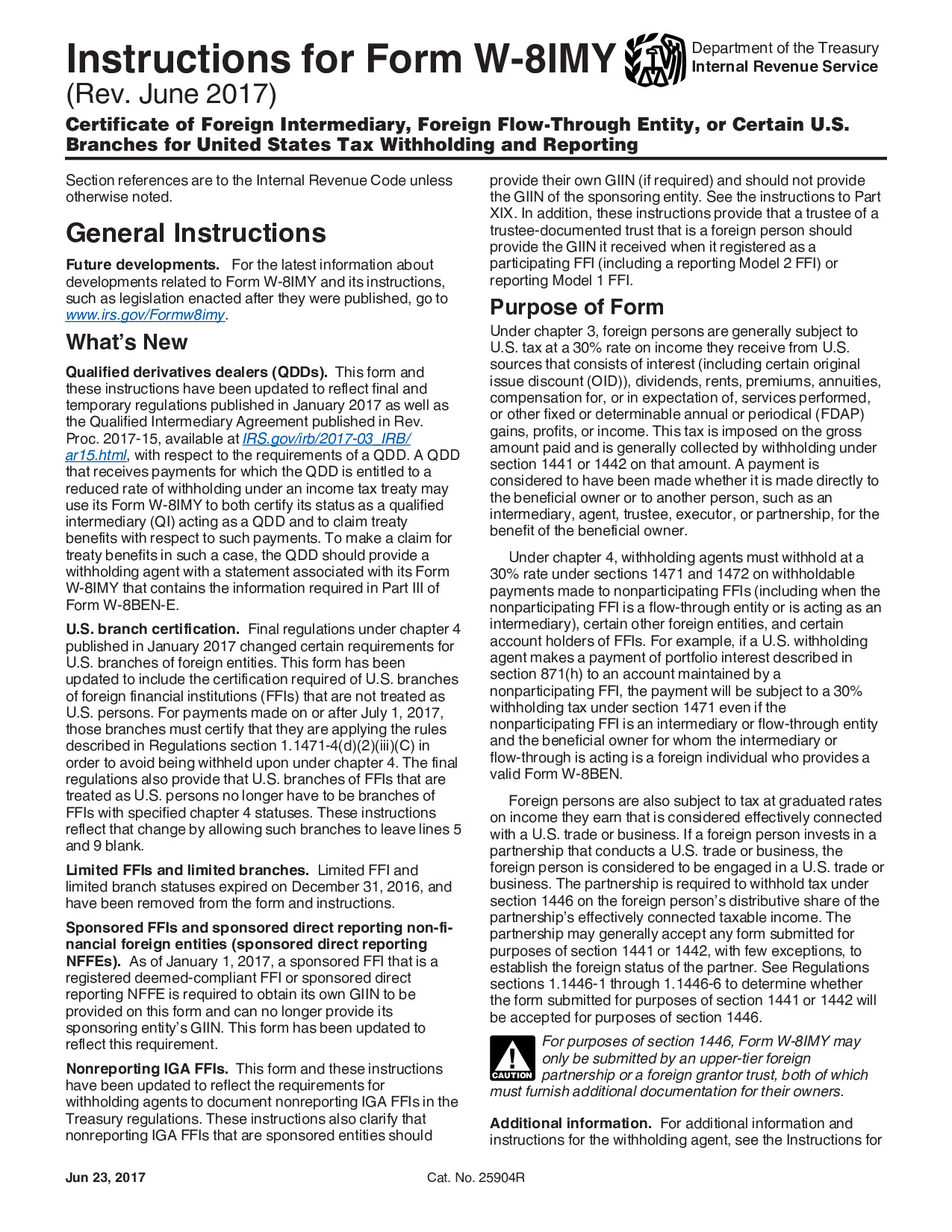 Instructions W-8IMY