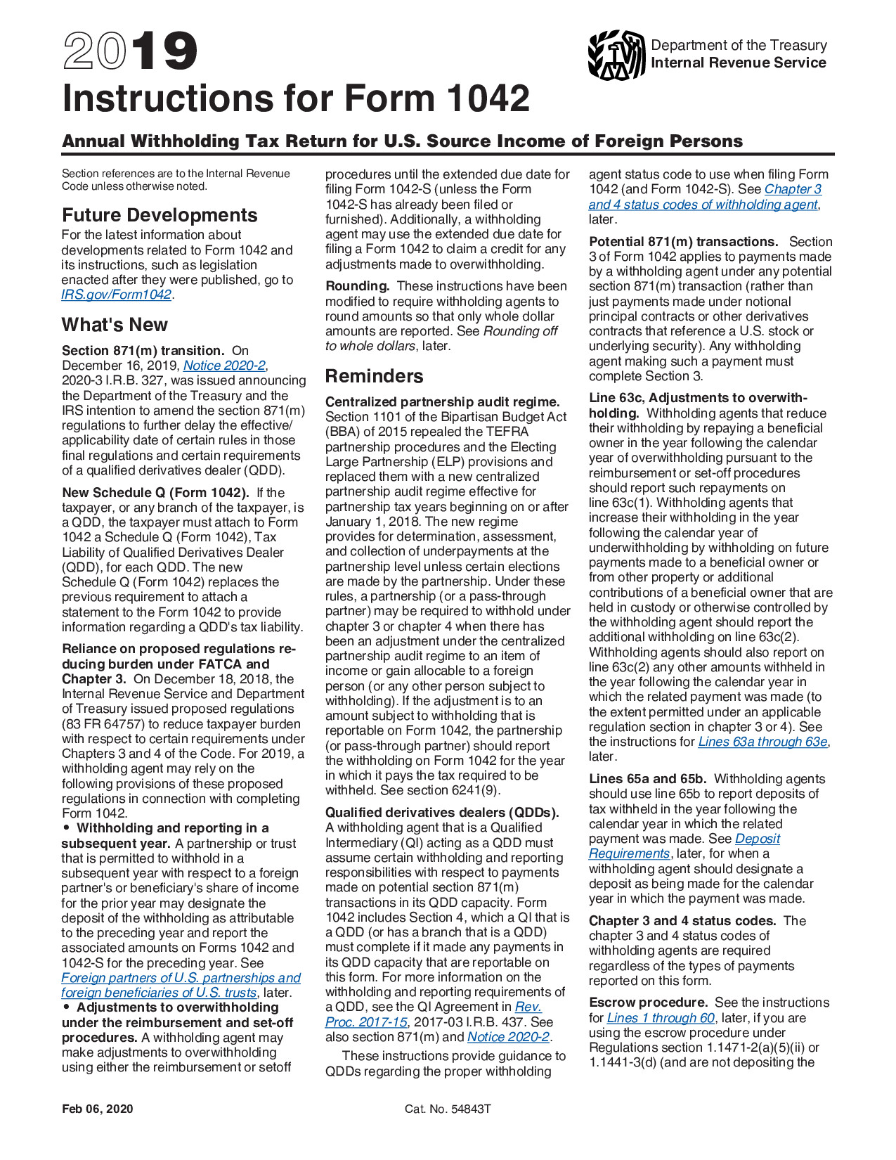 Instructions Form 1042