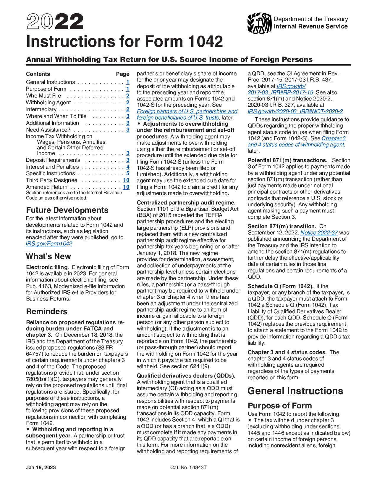 Instructions Form 1042