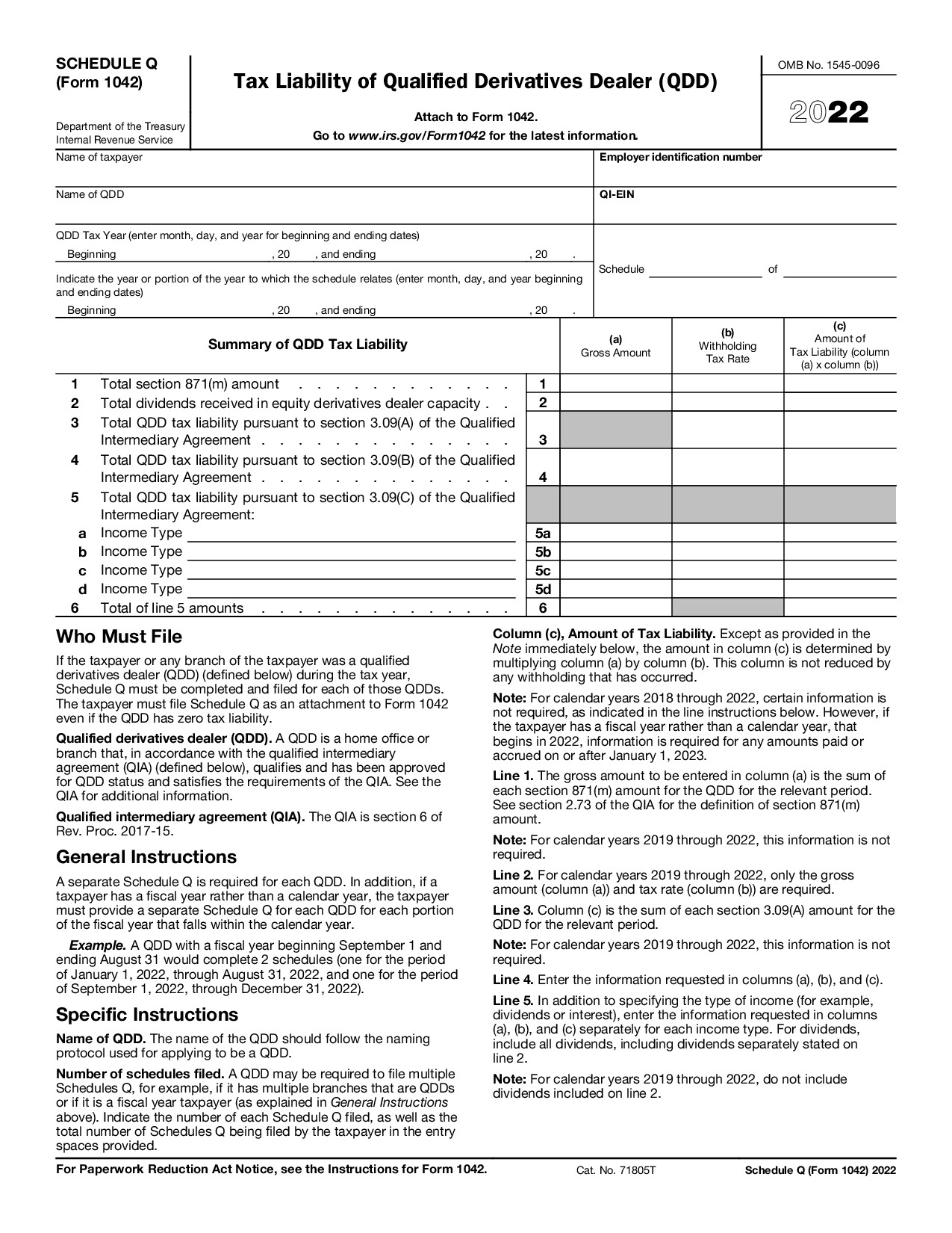 Schedule Q (Form 1042)