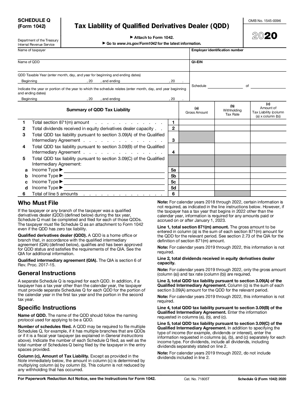 Schedule Q (Form 1042)