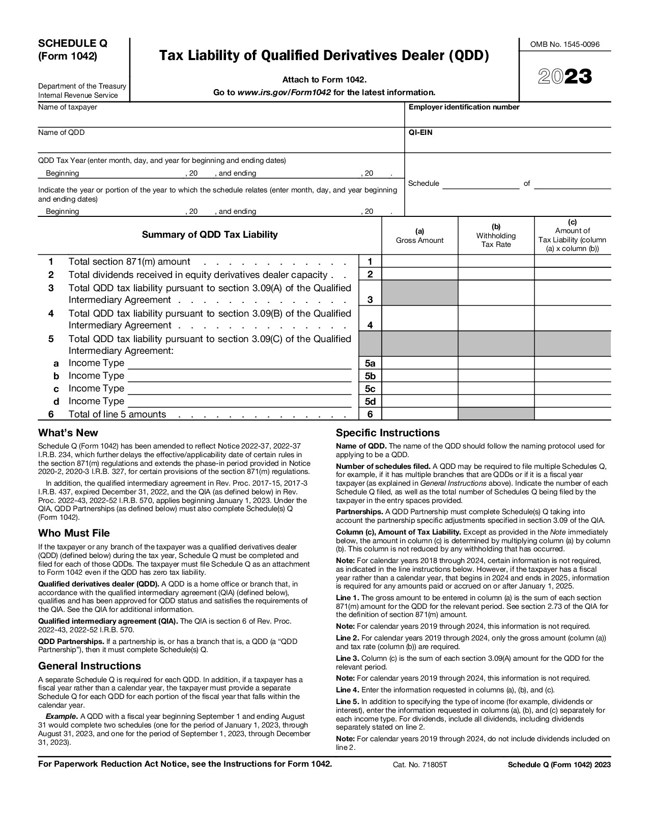 Schedule Q (Form 1042)