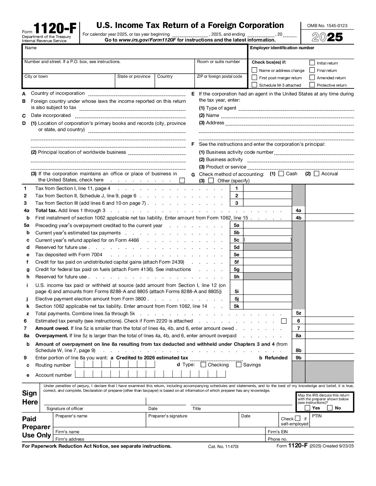 Form 1120-F