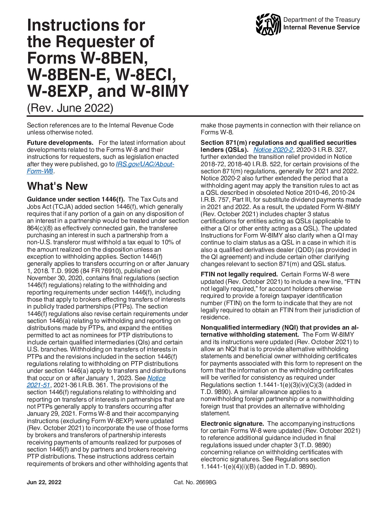 General Instructions W-8