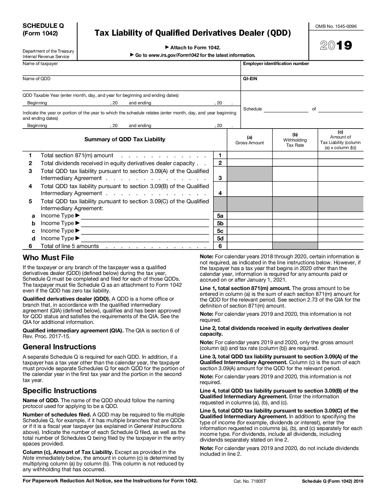 Schedule Q (Form 1042)