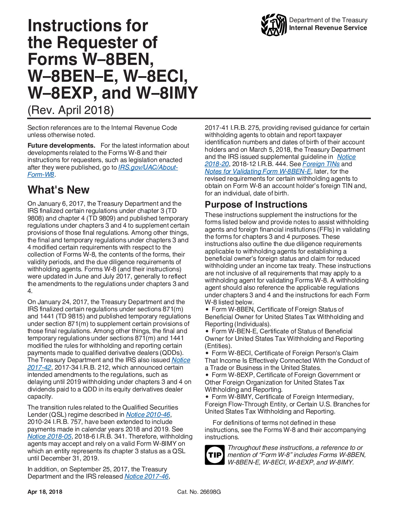 General Instructions W-8