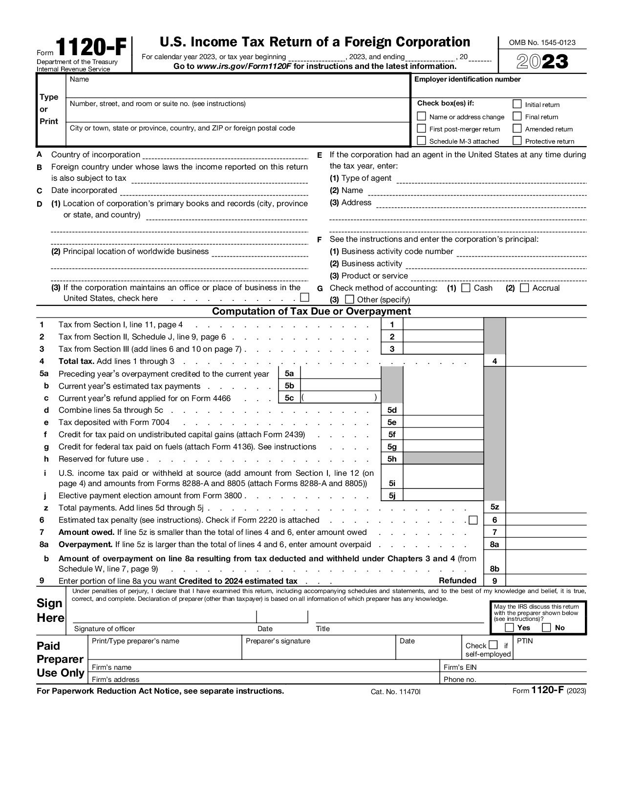Form 1120-F