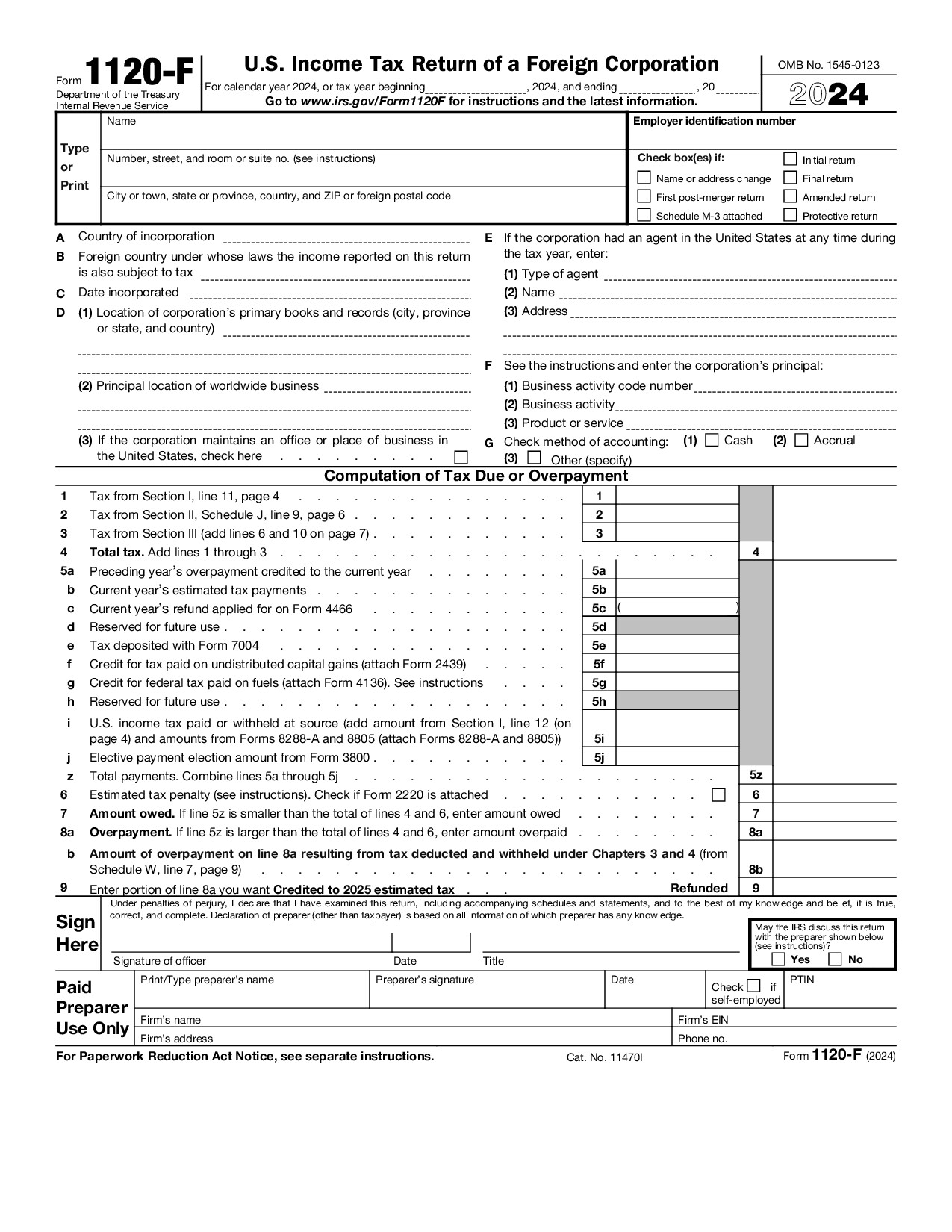 Form 1120-F